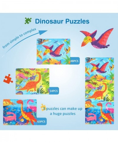 Jigsaw Wooden Dinosaur Puzzles for Kids Ages 3-5 Preschool Educational Dinosaur Puzzles for Boy Girl Toddler Floor Puzzle Lea...