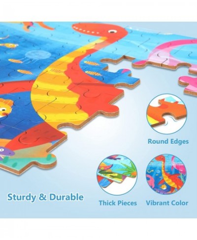 Jigsaw Wooden Dinosaur Puzzles for Kids Ages 3-5 Preschool Educational Dinosaur Puzzles for Boy Girl Toddler Floor Puzzle Lea...