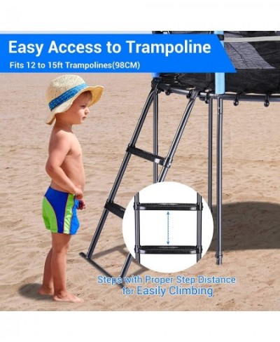 39" Trampoline Ladder 2 Step Wide Anti Skid for Kid Outdoor 12 to 14 Ft Bounce $71.79 - Trampolines & Accessories