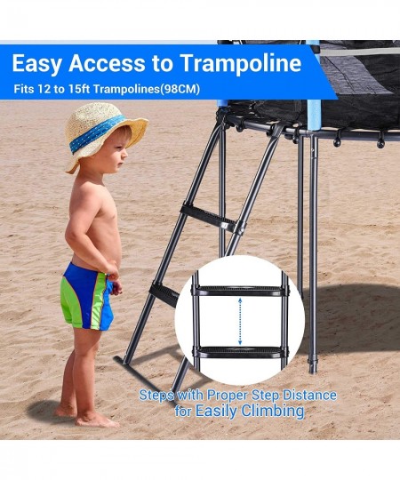 39" Trampoline Ladder 2 Step Wide Anti Skid for Kid Outdoor 12 to 14 Ft Bounce $71.79 - Trampolines & Accessories