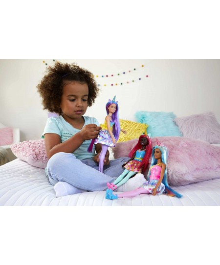 Dreamtopia Unicorn Doll (Blue & Pink Hair) with Skirt Removable Unicorn Tail & Headband Toy for Kids Ages 3 Years Old and Up ...