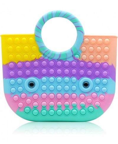 Pop Bubble Purse Silicone Fidget Bag Push It Pop Bubble Sensory Toy Handbag Fun Colorful Tote Bags for Women Girls School Gif...