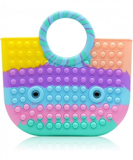 Pop Bubble Purse Silicone Fidget Bag Push It Pop Bubble Sensory Toy Handbag Fun Colorful Tote Bags for Women Girls School Gif...