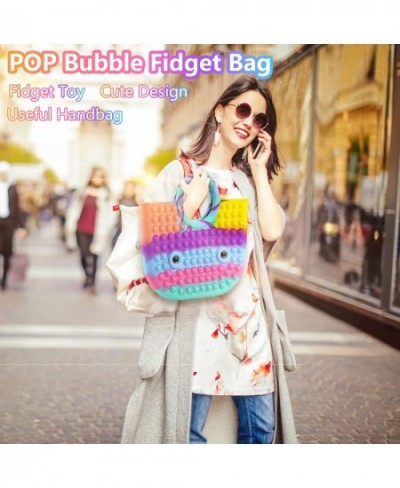 Pop Bubble Purse Silicone Fidget Bag Push It Pop Bubble Sensory Toy Handbag Fun Colorful Tote Bags for Women Girls School Gif...