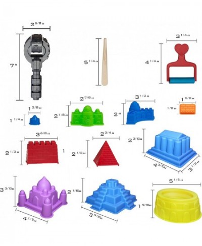 Advanced Building Sand Molds and Tools Kit - Works with All Other Play Sand Brands - 37 Pieces Includes: Castle Bricks and Wa...