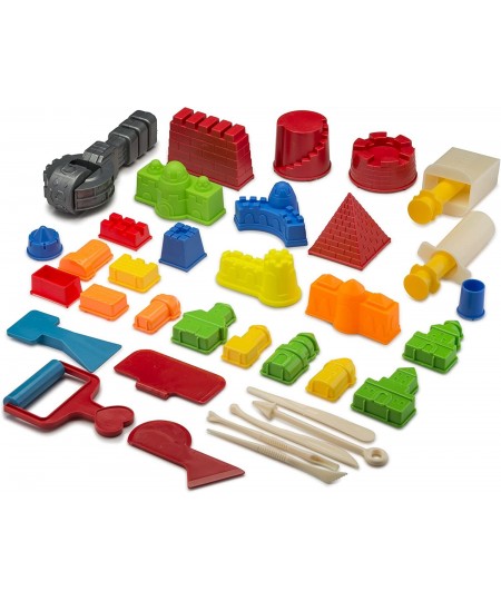 Advanced Building Sand Molds and Tools Kit - Works with All Other Play Sand Brands - 37 Pieces Includes: Castle Bricks and Wa...