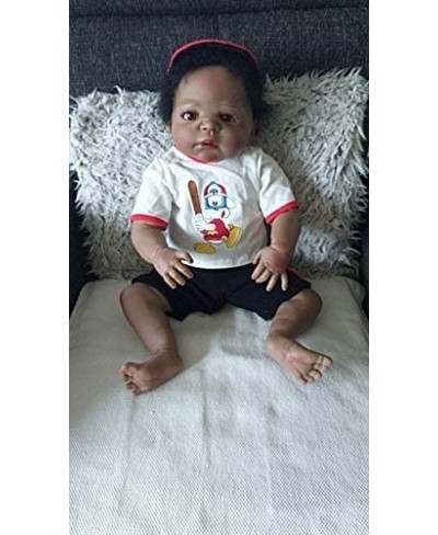 23 inch 57cm Rarely African American Reborn Baby Doll Baby Black Boy Doll Handcrafted in Silicone Vinyl Full Body Toy $119.27...