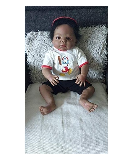 23 inch 57cm Rarely African American Reborn Baby Doll Baby Black Boy Doll Handcrafted in Silicone Vinyl Full Body Toy $119.27...