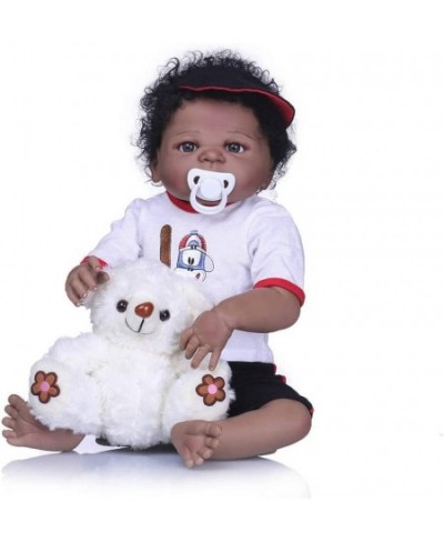 23 inch 57cm Rarely African American Reborn Baby Doll Baby Black Boy Doll Handcrafted in Silicone Vinyl Full Body Toy $119.27...