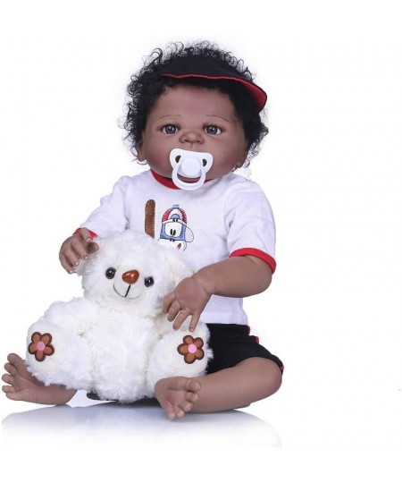 23 inch 57cm Rarely African American Reborn Baby Doll Baby Black Boy Doll Handcrafted in Silicone Vinyl Full Body Toy $119.27...