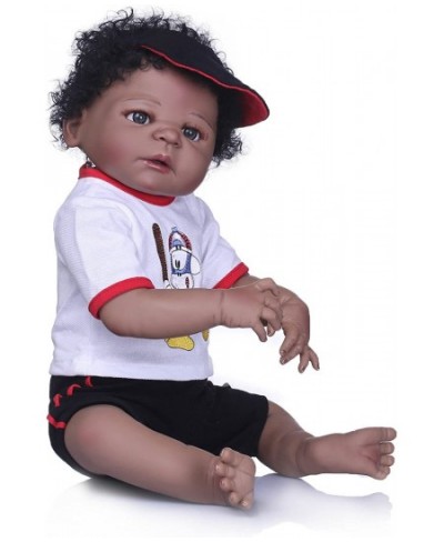 23 inch 57cm Rarely African American Reborn Baby Doll Baby Black Boy Doll Handcrafted in Silicone Vinyl Full Body Toy $119.27...