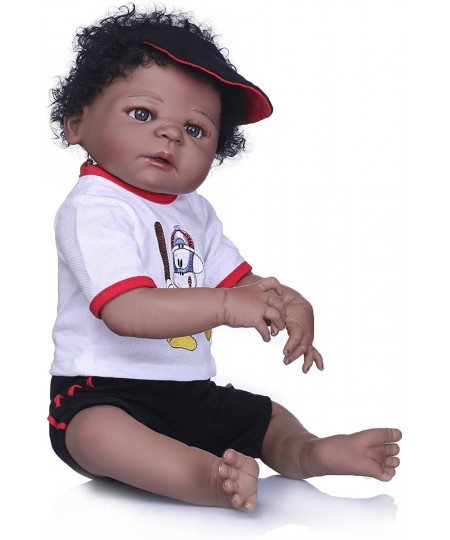 23 inch 57cm Rarely African American Reborn Baby Doll Baby Black Boy Doll Handcrafted in Silicone Vinyl Full Body Toy $119.27...