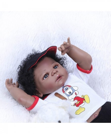 23 inch 57cm Rarely African American Reborn Baby Doll Baby Black Boy Doll Handcrafted in Silicone Vinyl Full Body Toy $119.27...