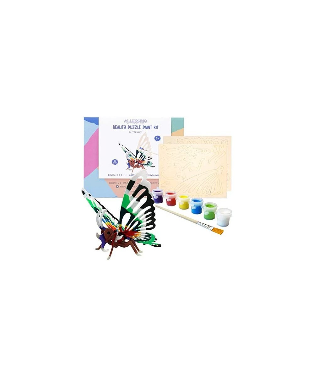 Create + Paint Butterfly 3D Puzzles for Kids Girls and Boys Ages 7 8 9 10 11 12 Year Old. Includes Wooden Model Kit Brush and...