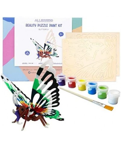 Create + Paint Butterfly 3D Puzzles for Kids Girls and Boys Ages 7 8 9 10 11 12 Year Old. Includes Wooden Model Kit Brush and...