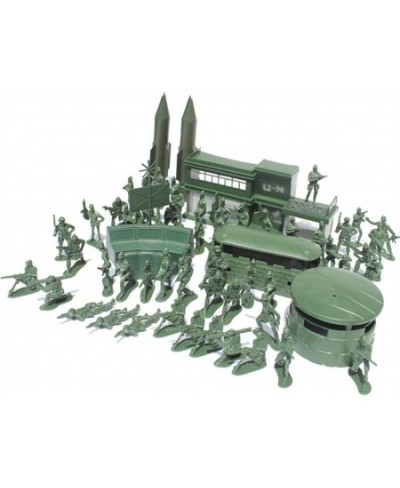 56pcs Military Battle Group Tiny Troopers Men Military Plastic Soldier Model Toy Plastic Men Figures Base Rocket Statue Decor...