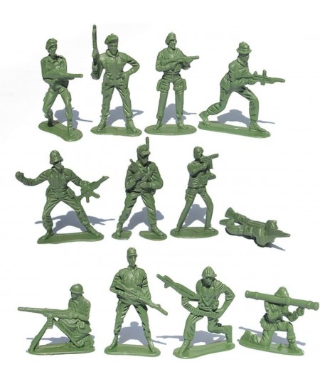 56pcs Military Battle Group Tiny Troopers Men Military Plastic Soldier Model Toy Plastic Men Figures Base Rocket Statue Decor...