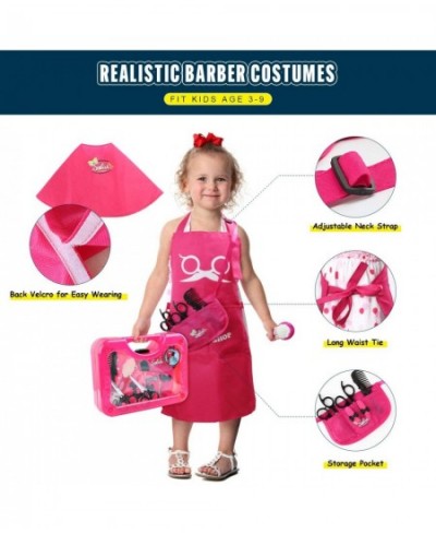 Girls Beauty Salon Set Pretend Play Stylist Hair Cutting Kit Hairdresser Toys with Hair Dryer Scissors Barber Apron and Styli...