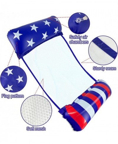 2 Pack Inflatable Hammock Pool Floats Adult Size Multi-Purpose Swimming Hammock Pool Party Toys American Flag Pool Raft Float...