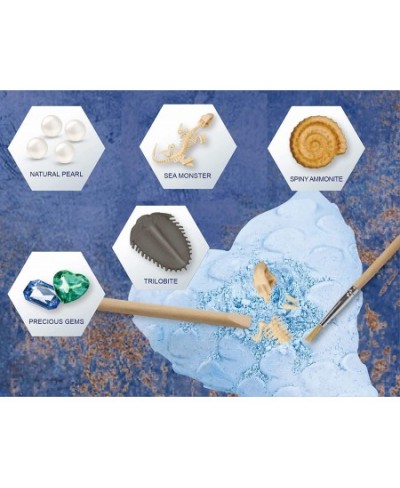 5in1 Atlantis Treasure Kit! Educational Digging Kit for Kids. Dig and Discover Atlantean Artifacts Including Pearls Gems Sea ...