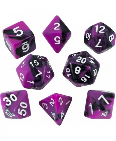 Magenta and Black Dice - Expanded DND Set with Extra D20 - 'Succubus' $15.53 - Game Accessories