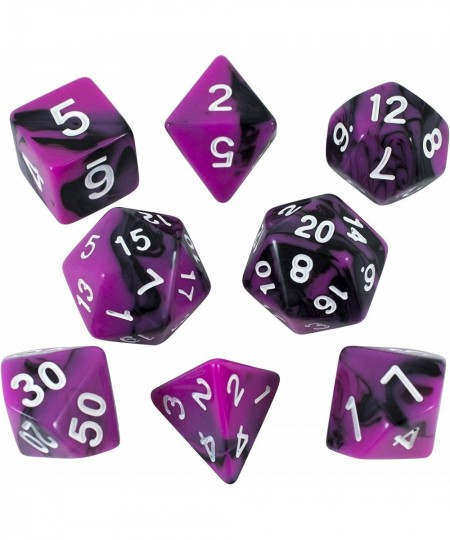 Magenta and Black Dice - Expanded DND Set with Extra D20 - 'Succubus' $15.53 - Game Accessories