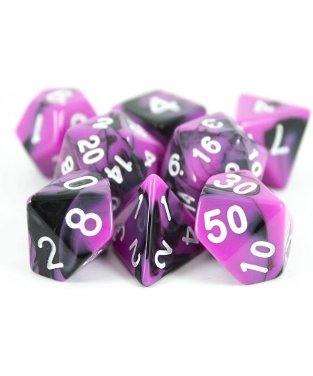 Magenta and Black Dice - Expanded DND Set with Extra D20 - 'Succubus' $15.53 - Game Accessories