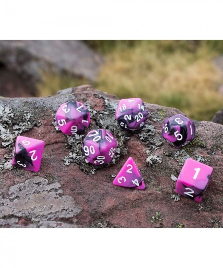 Magenta and Black Dice - Expanded DND Set with Extra D20 - 'Succubus' $15.53 - Game Accessories