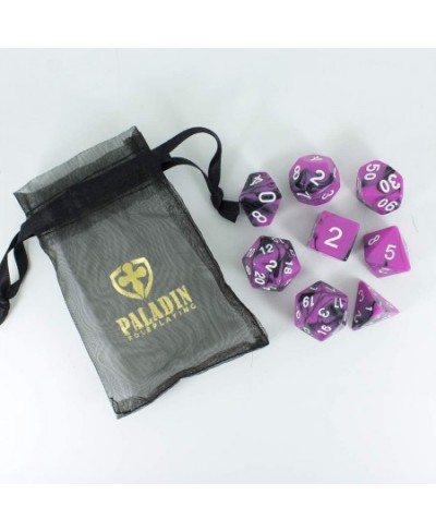 Magenta and Black Dice - Expanded DND Set with Extra D20 - 'Succubus' $15.53 - Game Accessories