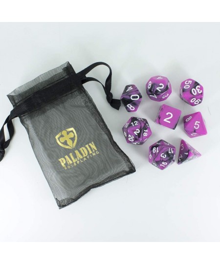 Magenta and Black Dice - Expanded DND Set with Extra D20 - 'Succubus' $15.53 - Game Accessories