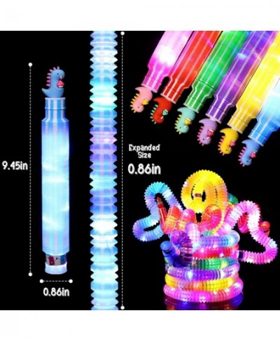 12 Pack Valentines Day Party Favors Light Up Pop Tubes for Kids LED Glow Sticks Sensory Fidget Toys Glow in The Dark Party Su...