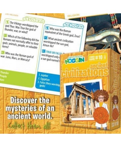 Professor Noggin's Ancient Civilizations Trivia Card Game - an Educational Trivia Based Card Game for Kids - Trivia True or F...