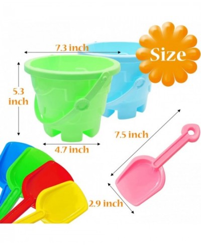 7 Pcs Kids Beach Toys Set 2 Pcs Sand Buckets with 5 Pcs Sand Shovels Colorful Sand Pail Set for Kids Boys and Girls $18.13 - ...