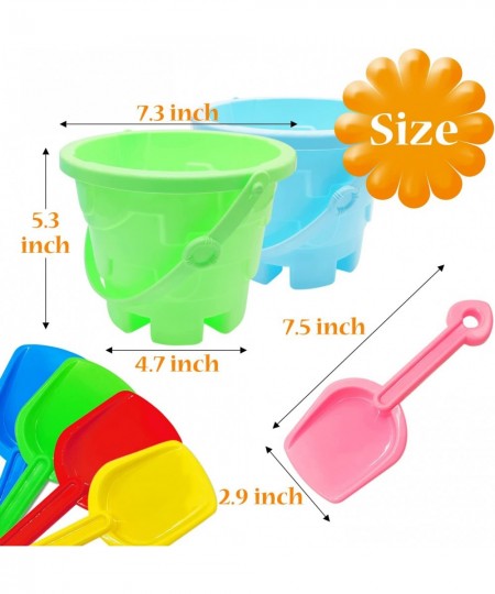 7 Pcs Kids Beach Toys Set 2 Pcs Sand Buckets with 5 Pcs Sand Shovels Colorful Sand Pail Set for Kids Boys and Girls $18.13 - ...