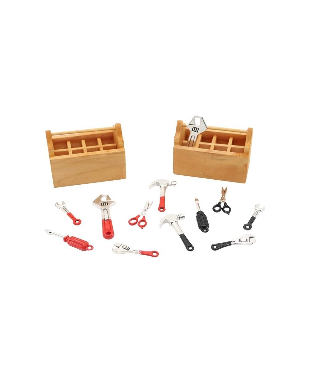 1:12 Scale Miniature House Tool Box with Tools Model Miniature Figurines for DIY Crafts Ornament Accessories Creative Birthda...