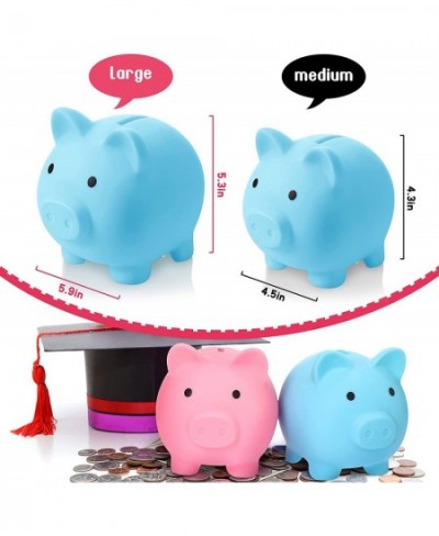 2 Pieces Cute Piggy Bank Cute Plastic Pig Money Bank Adults Unbreakable Piggy Bank Pig Money Box Coin Bank Plastic Saving Coi...