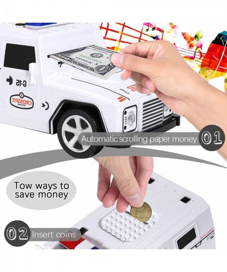 Car Piggy Banks for Children Music ATM Piggy Money Bank Toys Coin Cash Box with Password / Fingerprint Lock for Saving Money ...