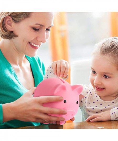 2 Pieces Cute Piggy Bank Cute Plastic Pig Money Bank Adults Unbreakable Piggy Bank Pig Money Box Coin Bank Plastic Saving Coi...