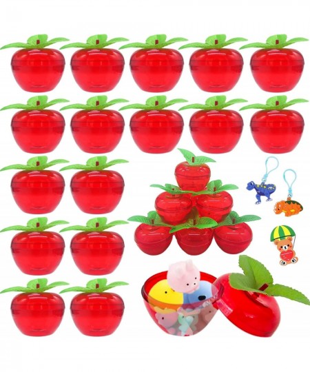 24 Pack Mini Christmas Red Apple Container Plastic Filled Bobbing Apples Containers Candy Jars Apple Shaped Ornament for Chri...