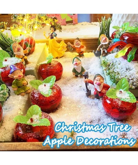 24 Pack Mini Christmas Red Apple Container Plastic Filled Bobbing Apples Containers Candy Jars Apple Shaped Ornament for Chri...