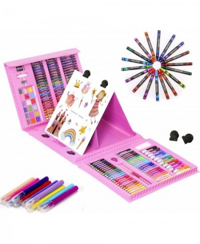 Art & Drawing kit for Kids 208 PCS Pink Art Set for Girls Boys Art Supplies with Double Sided Trifold Easel Pencils Watercolo...