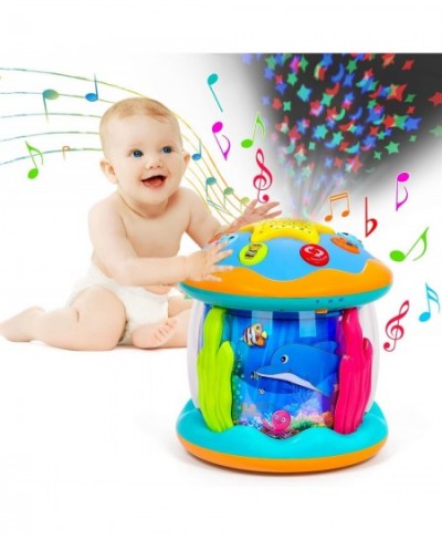 Baby Infant Toddler Toys Gifts 4 in 1 Tummy Time Crawling Toy Early Development Learning Toy Rotating Sea World Night Light T...