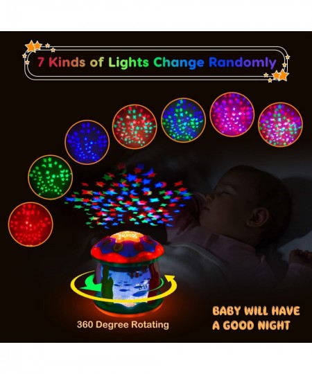 Baby Infant Toddler Toys Gifts 4 in 1 Tummy Time Crawling Toy Early Development Learning Toy Rotating Sea World Night Light T...