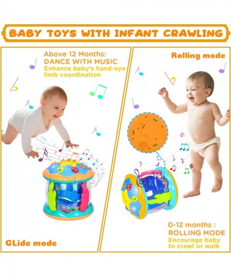 Baby Infant Toddler Toys Gifts 4 in 1 Tummy Time Crawling Toy Early Development Learning Toy Rotating Sea World Night Light T...