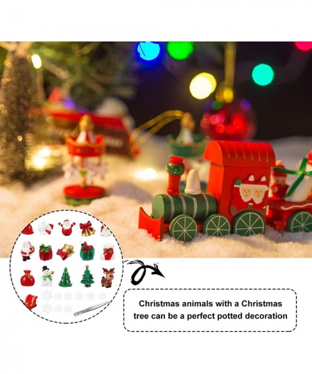 27Pcs Christmas Miniature Ornaments Kit Xmas Miniature Resin Toys Xmas Tree Snowman Santa Claus Fairy Garden Ornaments Dollho...