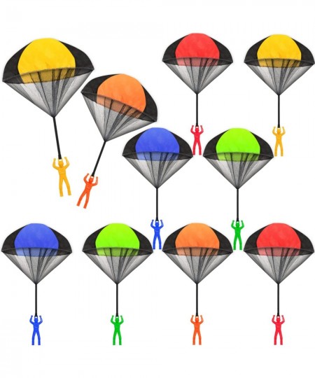 10 Pcs Parachute Toy Tangle Free Throwing Parachute Toys Outdoor Toss It Up Flying Toys for Kids 5 Colors $26.84 - Flying Toys