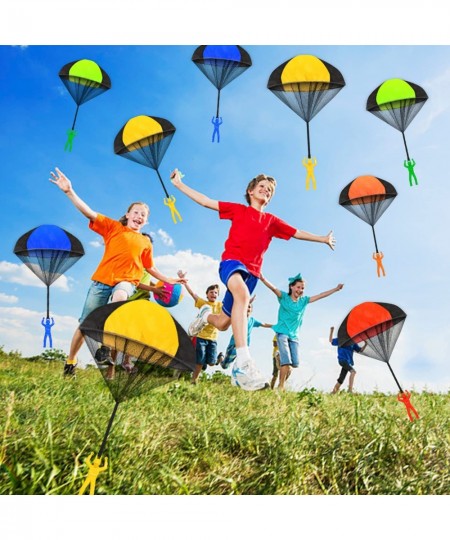 10 Pcs Parachute Toy Tangle Free Throwing Parachute Toys Outdoor Toss It Up Flying Toys for Kids 5 Colors $26.84 - Flying Toys