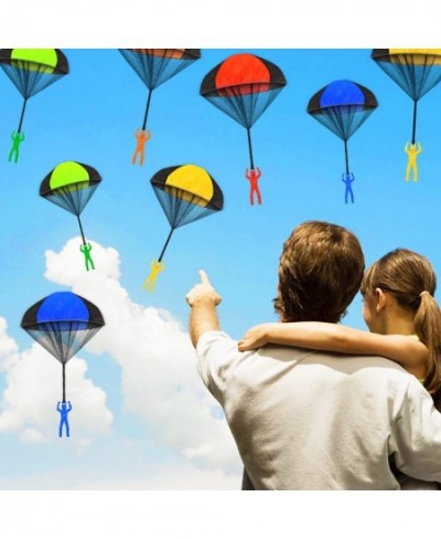 10 Pcs Parachute Toy Tangle Free Throwing Parachute Toys Outdoor Toss It Up Flying Toys for Kids 5 Colors $26.84 - Flying Toys