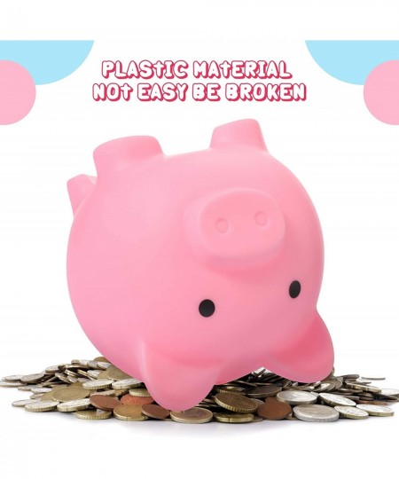 2 Pieces Cute Piggy Bank Cute Plastic Pig Money Bank Adults Unbreakable Piggy Bank Pig Money Box Coin Bank Plastic Saving Coi...