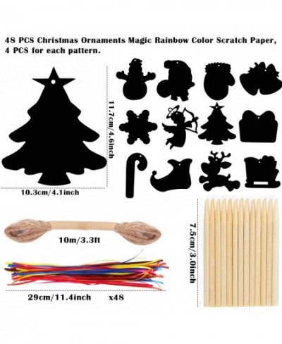 48 Sets Christmas Rainbow Scratch Paper Ornaments Kids Art Craft DIY Xmas Ornaments Christmas Party Decorations for Kids $32....